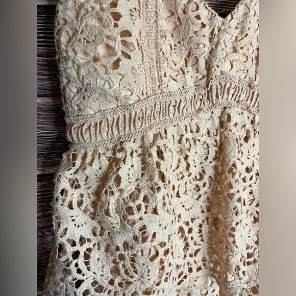 J.O.A Los Angeles Ruffle Lace Body con Blush color Dress. Size Small. - Picture 4 of 13